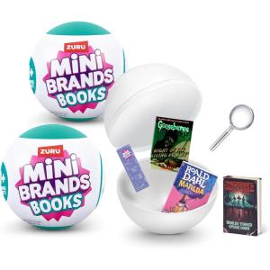 imageMini Brands Books Capsule by ZURU Real Miniature Book Brands Collectible Toy Capsules of 5 Mystery Miniature Books with Real readable Pages and Accessories for Kids Teens Adults Single Capsule2 Pack
