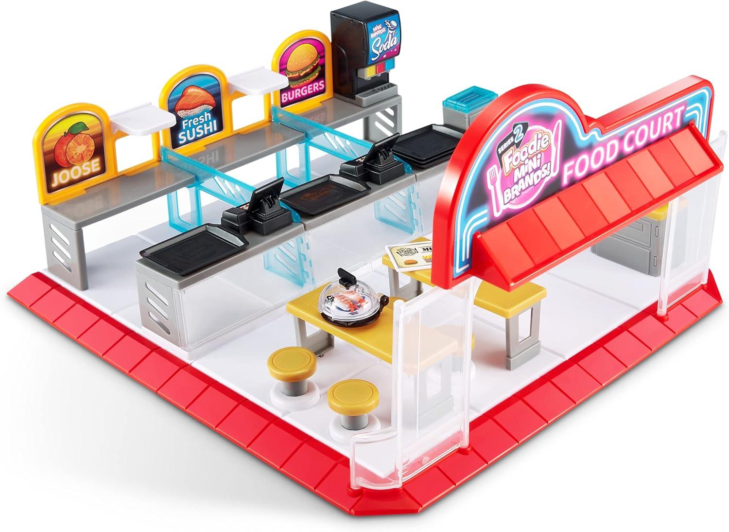 imageMini Brands Foodie Series 2 Food Court Playset with 1 Exclusive Mini by ZURU  Includes Real Mini Fast Food Brands Collectibles Food Court Playset for Role Play and Displaying Collection