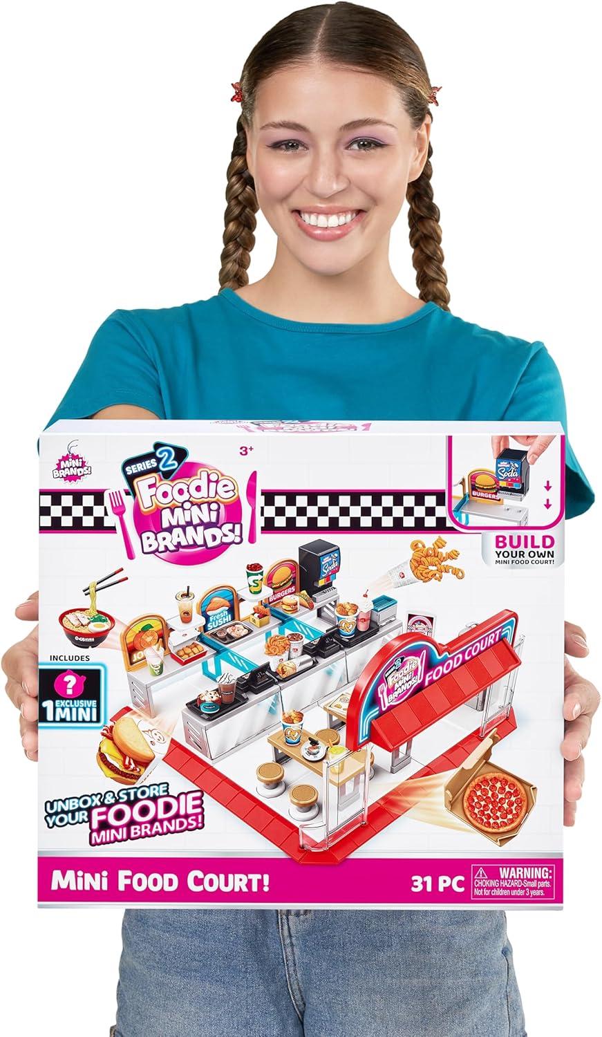 imageMini Brands Foodie Series 2 Food Court Playset with 1 Exclusive Mini by ZURU  Includes Real Mini Fast Food Brands Collectibles Food Court Playset for Role Play and Displaying Collection