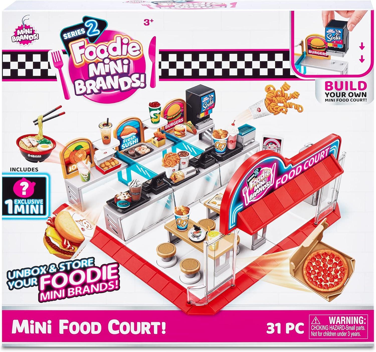 imageMini Brands Foodie Series 2 Food Court Playset with 1 Exclusive Mini by ZURU  Includes Real Mini Fast Food Brands Collectibles Food Court Playset for Role Play and Displaying Collection