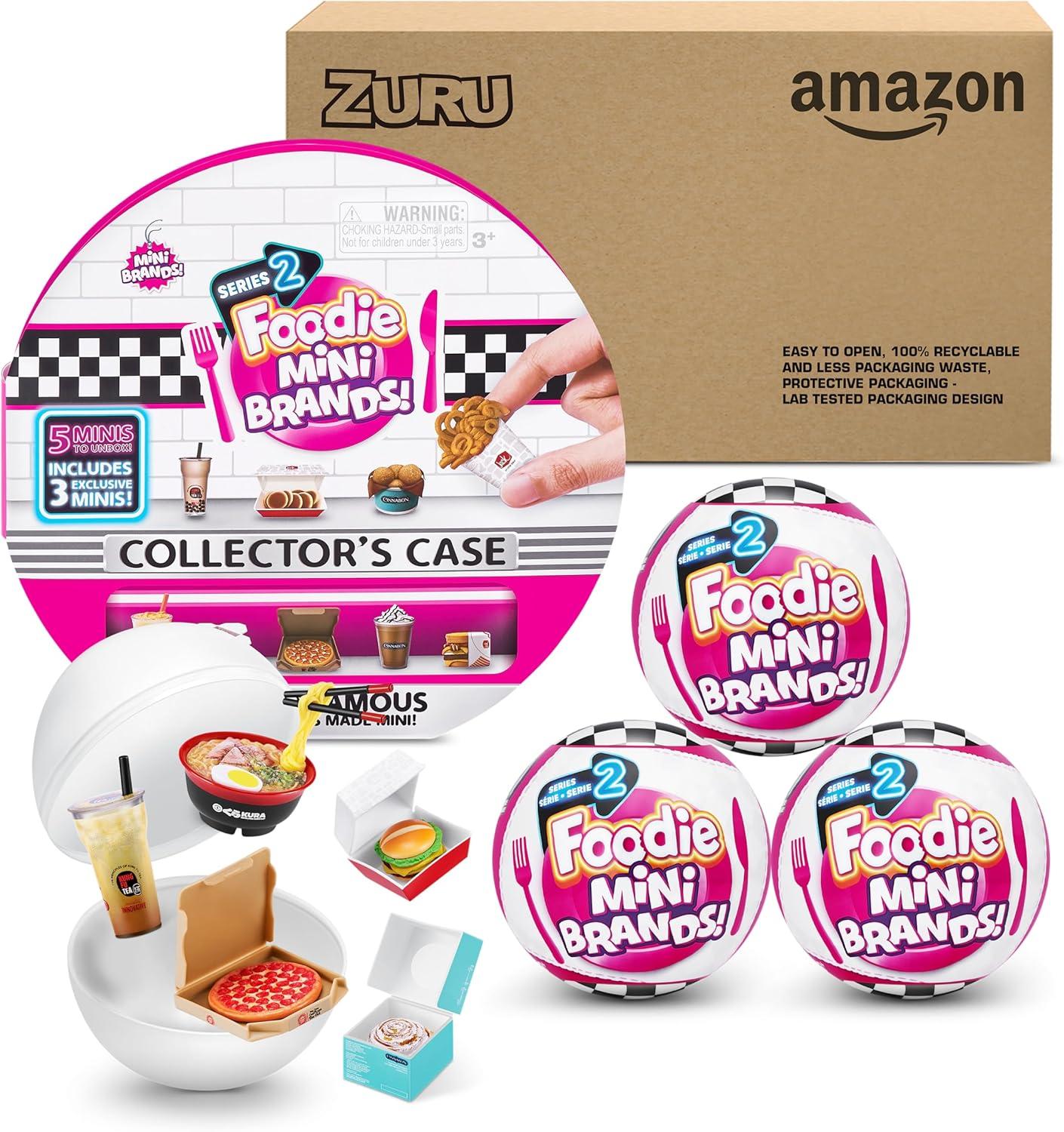 imageMini Brands Mini Foodies Series 2 Collector Kit 3 Pack  Collector Case by ZURU Mystery Capsule Real Miniature Brands Collectable Toy Collectibles Fast Food Toys and Shopping AccessoriesSeries 2 Bundle